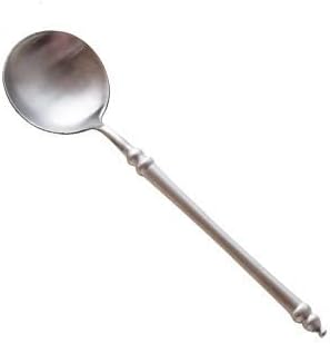 Silverware Flatware Set, 1/4/6/8/10/12 Pcs 304 Stainless Steel Matte Korean Style Spoon For Eating Watermelon Spoon Small Soup Spoon(Silver,6 Pieces)