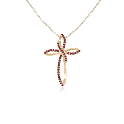 LUSTRE AND LIGHT Ruby Infinity Cross Pendant