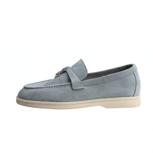 Image of Women's Summer Charms Suede Loafers - Premium Sheepskin Unlined Upper,Classic or Styles with Metal Detail for Casual, Office, Travel & All Day Wear