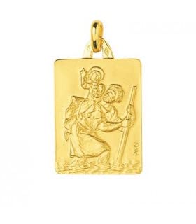 Médaille Saint Christophe Or jaune 18 carats pendentif religieux