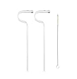 Lipzi - The Original Patented Anti Wrinkle Straw - Glass anti-wrinkle drinking straws, Clear Reusable Straws with Cleaning Brush - Eco-Friendly Plastic Alternative - Cleaning Brush Included - 2 Pack