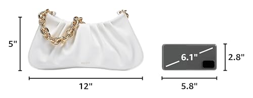 Image of JOLLQUE Shoulder Bag for Women,Small Leather Dumpling Bags Handbag Purse,Gold Chain Evening Clutch Purses