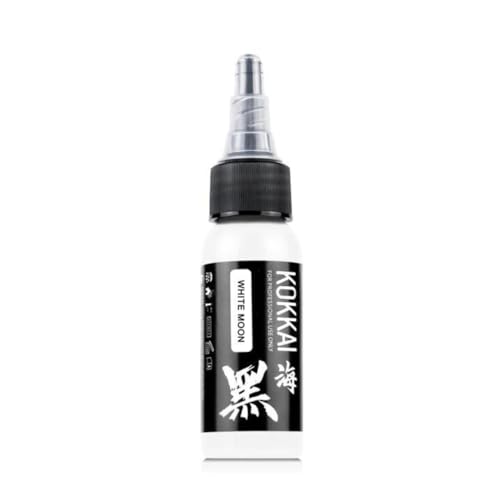 Kokkai Sumi Tattoo Ink, Premium Quality, Precision Medium Viscosity, Rich Hue, Quick Healing, Acrylic-Free, Water-Based, Ready-to-Use Ink for Precision Tattooing (White Moon, 8 oz)