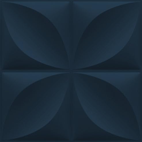 Image of Kayra Decor Wall Panels for Bedroom Butterfly Design Navy Blue Color 19.7 inch x 19.7 inch (Pack of 18) - Covers 48.51 Sq. Ft.