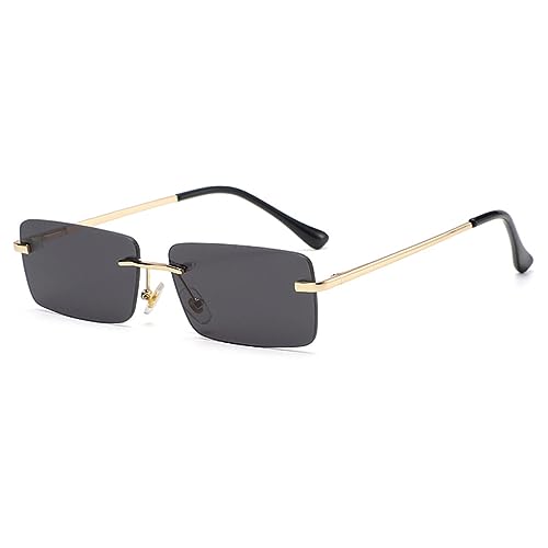 Lunettes de soleil carrées vintage petites femmes lunettes sans monture