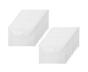 YESSART Kunststoff-Umschläge mit Klettverschluss, 20 Stück