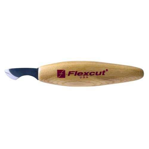 Image of FLEXCUT Wood Carving Knives | Radius Knife with Curved Bevel | 1095 High Carbon Steel Blade | KN36 | Made in the U.S.A