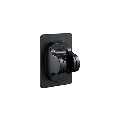 Soporte de cabezal de ducha autoadhesivo negro Soporte de plástico ajustable Soporte de montaje en pared Soporte de varilla de ducha ajustable Sin taladro Cover