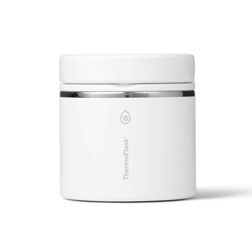 Image of ThermoFlask Insulated Food Jar with Leakproof Lid (20 oz, White) - Stainless Steel Food Containers for Hot & Cold Meals, Lunch, Soup & Snacks