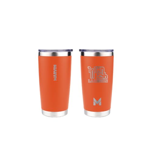 TERMO MARVIN | THE WARMED 600 ML | Termo de acero inoxidable | Conserva frío 12 horas | Conserva calor 8 horas | Botella de Acero Inoxidable | Sin BPA (Marvin Vibes 101 Ronda)