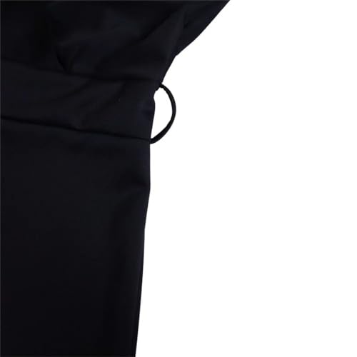 Female Clothing Sashes Solid High Waist Pencil Skirt V-Neck Pleated Zipper Elegant Midi Dress3