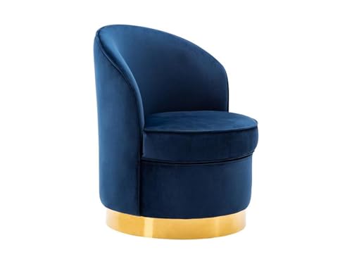 Vente-unique Sessel Sanela, Velours, Nachtblau