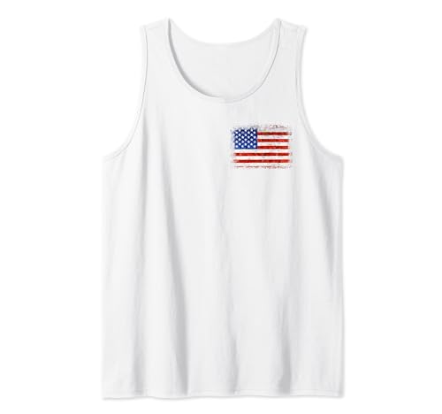 Diseño vintage de bolsillo con bandera de Estados Unidos orgullo patriótico americano Camiseta sin Mangas