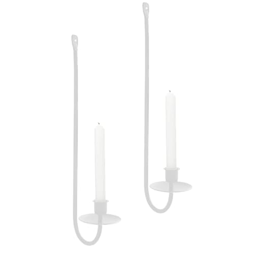 Bougeoir mural blanc lot de 2 pour sublimer vos repas de fête