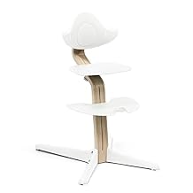 كرسي Nomi من Stokke ، أبيض - يلهم الجلوس النشط - أداة خالية من الأدوات ، قابل للتعديل السلس - يتضمن مسند قدم مستقر وعجلات مقاومة للإمالة - يحمل ما يصل إلى 330 رطلاً