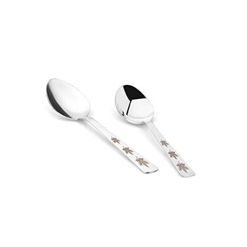Image of Classic Essentials Stainless Steel Dinner Set|Serves 2 People|Heavy Gauge|Kitchen Set|Permanent Laser-Maple (Set of 10)