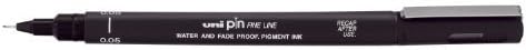 UNI-Ball PIN Drawing Pen FINELINER Ultra FINE LINE Marker 0.05mm Black Ink - [Pack of 3]