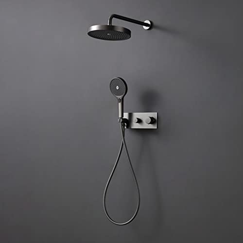 Vanne de douche dissimulée haut de gamme ensemble mélangeur noir - 3