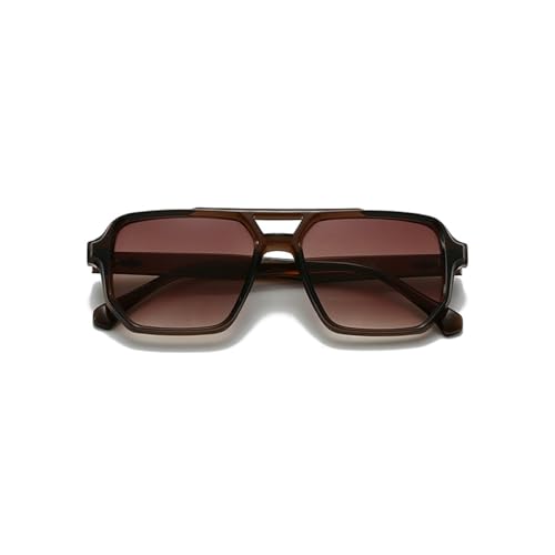 Retro Double Bridges Square Men Punk Sunglasses Fashion Gradient Shades UV400 Women Sun Glasses 380023