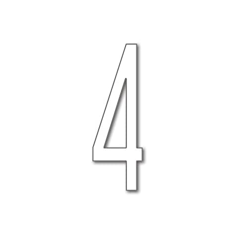 JustHouseSigns House Number 4 AVENIDA Door Numbers in 3 Sizes (15, 20, 25cm / 5.9, 7.8, 9.8in) Modern Floating House Number Acrylic incl. Fixings, Colour:White, Size:25cm / 9.8'' / 250mm Cover