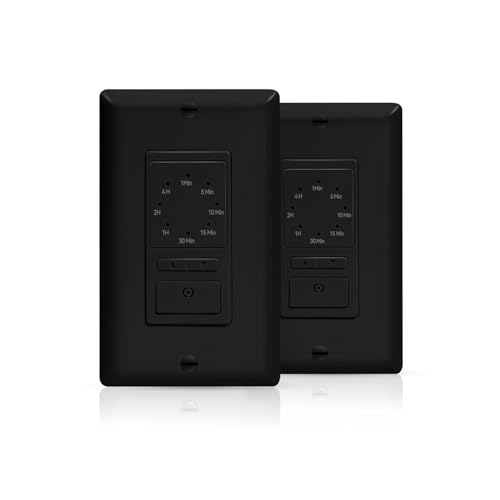 ECOELER Black Wall Timer Switch 2-Pack