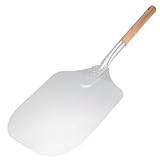 Sewroro Espátula para Pizza Desmontable Mango Espiral de Madera Antideslizante, Pala de Aluminio Ligera de 65 Cm Adecuado para Servir Pizza en Cocina y Restaurante