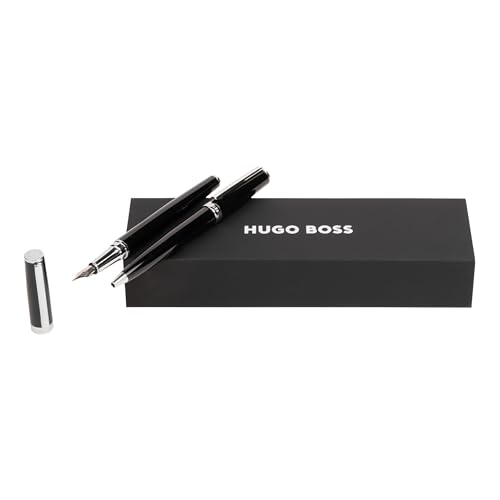 Hugo Boss Stifte-Set Kugelschreiber und Füllfederhalter Gear Icon Black in der Geschenkbox, HPBP254A