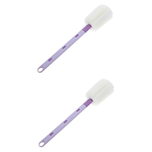 HAPINARY 2pcs Washing Bottle Brush Cup Brush Foam Bottle Brush Sponges Kitchen Brush Hanging Dish Electric Bottle Brush Cleaner Water Bottle Sponge Cleaner Bottle Sponge Brush Purple Pp