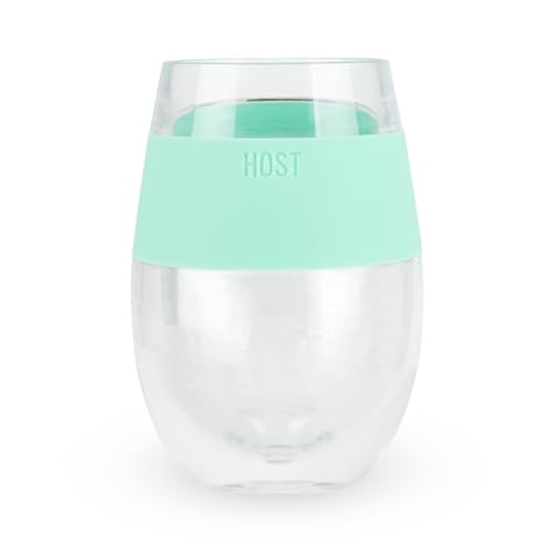 Host Cooling Cup, Set of 1 Double Wall Insulated Freezable Drink Chilling Tumbler with Freezing Gel, Glasses for Red and White Wine, 8.5 oz, Mint (6378)