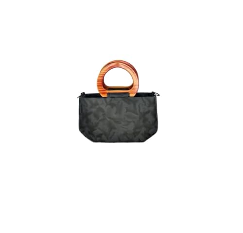 Image of Faux Leather Bag with Stylish wooden Handles - satchel bag /sling bag /Fashionable Designer Purse for Work, Shopping, and Casual Outings for girls and women