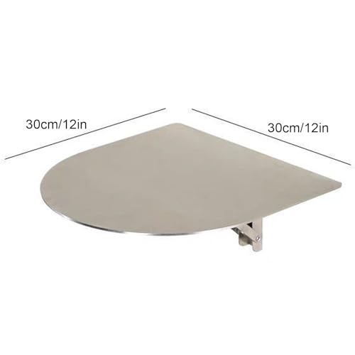Table pliante murale acier inoxydable bureau flottant demi-cercle mur - 3