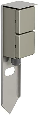 ledscom.de Garten Steckdosensäule PIWI mit Erdspieß für außen, IP44, 2-Fach, Edelstahl, Edelstahl, eckig, 30 cm