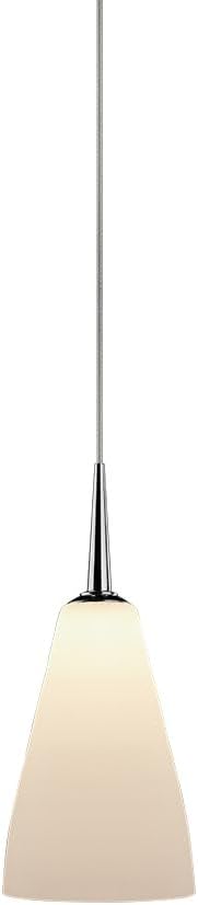 White/Matte Chrome Zara Line Voltage 1 Light Pendant with 4" Kiss Canopy 320300mc/MP