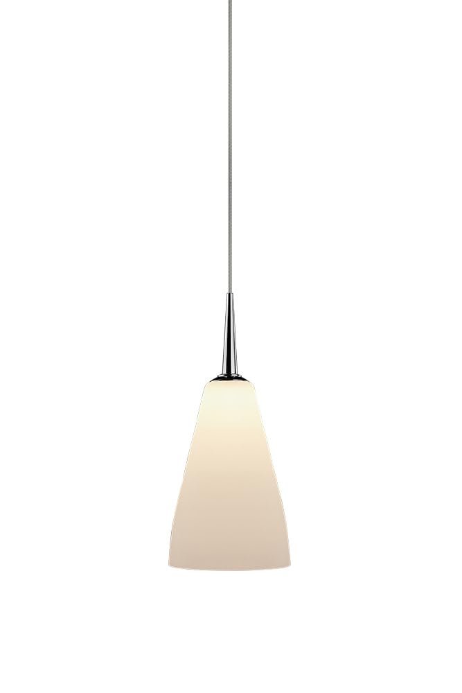 White/Matte Chrome Zara Line Voltage 1 Light Pendant with 4" Kiss Canopy 320300mc/MP