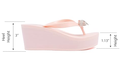 Image of Juicy Couture Women's Wedge Platform Flip Flops, Fashion Beach Sandals with Soft Footbed and Thong Style