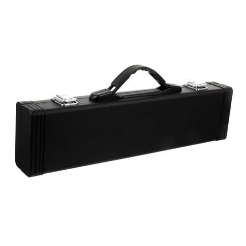 Vaguelly Black PU Leather Flute Carrying Case Resistant Flute Gig Box with Internal Sponge Padding Water Resistant Durable Design Portable Storage and Music Lovers