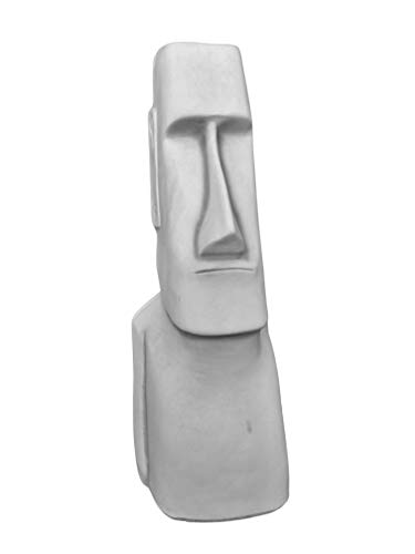 gartendekoparadies.de Grande Statue de Pierre Moai Visage tête de l'île de Pâques élément de décoration en Pierre reconstituée, résistant au Gel
