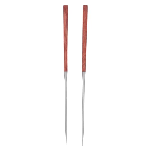 Palillos de acero inoxidable con mango de madera antideslizante 2