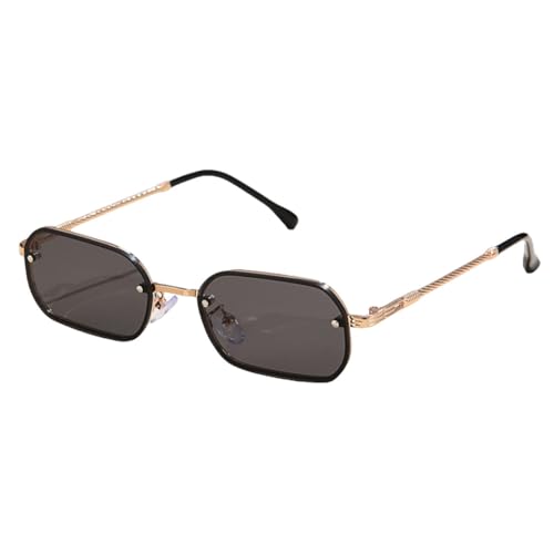 Lunettes de soleil carrées sans monture protection vintage UV400 pour femme