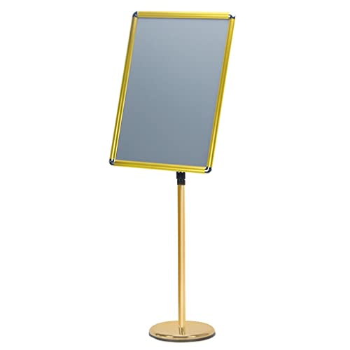 Preisvergleich Produktbild HBLZGBL Infoständer A2 Aluminium Plakatständer Höhenverstellbar Posterständer Informationsständer Präsentationsständer Werbeständer mit Sicherheitsecke (Color : Gold)