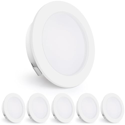 KYOTECH Faretti da Incasso a LED 230V, 4W 440LM Faretti LED 16mm Ultrapiatti 4000K Bianco Neutro Faretti da Soffitto Foro 55-60mm per Cucina, Soggiorno, Camera da Letto, Bianco, Set da 6