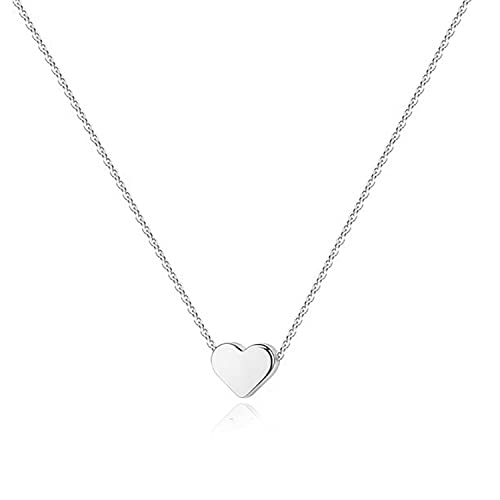 PAVOI 14K Gold Plated Cubic Zirconia Heart Necklace | Cute Dainty Love Pendant Necklaces for Women