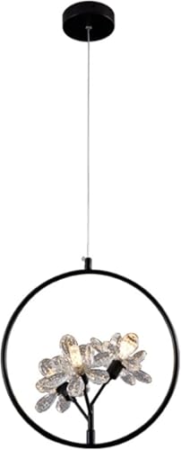 Lampe suspendue cristal et fleur d'or aux finitions élégantes de chevet