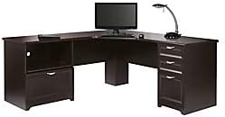 Realspace Magellan Performance 71"W L-Shaped Desk, Espresso