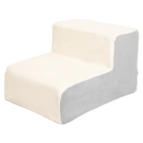 Life Masters ドッグステップ 2段 犬用ステップ ペットスロープ 犬 ペット えるだん 30D スロープ 階段 踏み台 ゆるやか 傾斜 単層ウレタン 滑らない 洗える ペットステップ グレー LM-DS02 (グレー, 約 W38xD50H30