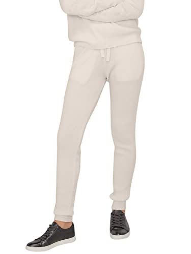 State Cashmere Women’s Loungewear Set 100% Pure Cashmere Ribbed Sweater and Jogger Pants (Tops and Bottoms Sold Separately)