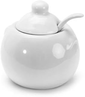 BIA Cordon Bleu White Porcelain 8 ounce Covered Sugar Bowl