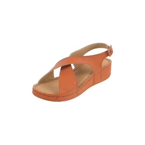 Image of Mochi Women Synthetic Leather Cross-Strap Comfort Sandal