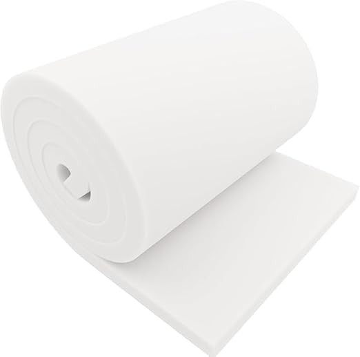 Image of Foam Sheet Roll, White, 18.33x72 Inches,(6ft roll) 25MM Thickness, High Density for Crafts, Cushioning, Packaging, DIY Projects, Seat Pads, Pet Beds