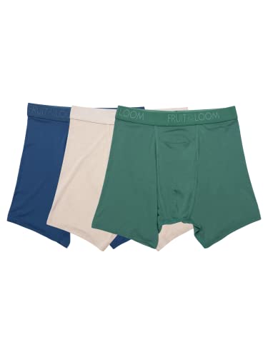 Fruit of the Loom Men's Fruitful Threads Boxer Briefs, Made with LENZING™ ECOVERO™ Fibers, Super Soft 4-Way Stretch
